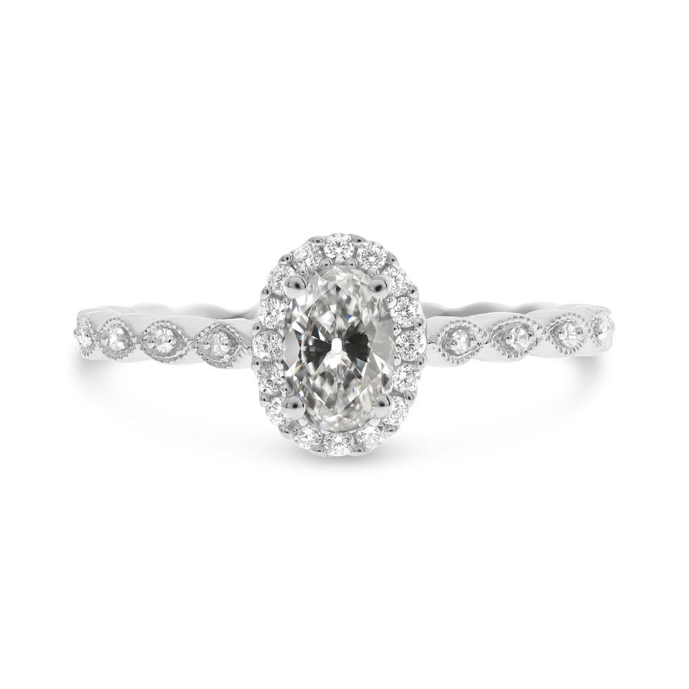 Halo-Jubiläumsring für Damen Ovaler Diamant im alten Minenschliff 3,50 Karat - harrychadent.ch