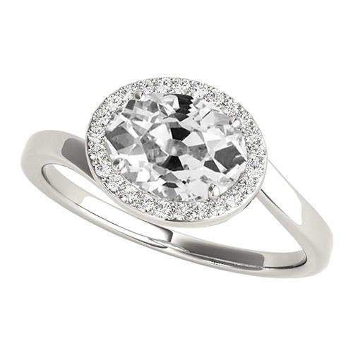 Halo Oval alter Bergmann Diamant Jubiläumsring 5 Karat Damenschmuck - harrychadent.ch