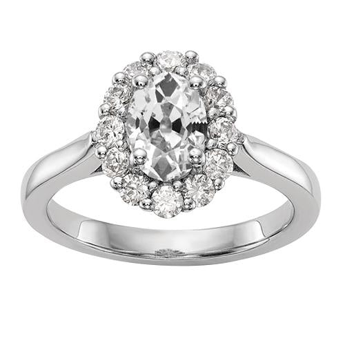 Halo Oval Old Cut Diamant Verlobungsring 3,50 Karat Damenschmuck - harrychadent.ch