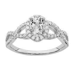 Halo Oval Old Cut Diamant Verlobungsring Infinity Style 5 Karat