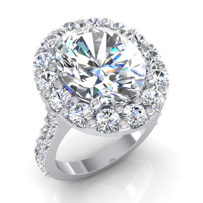 Halo Ovaler Diamant Verlobungsring