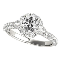Halo Pear & Runden alter Bergmann Diamantring mit Akzenten 5,50 Karat