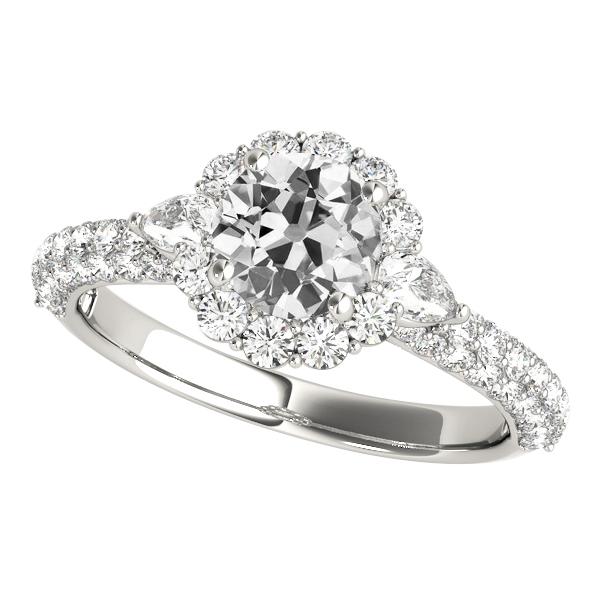 Halo Pear & Runden alter Bergmann Diamantring mit Akzenten 5,50 Karat - harrychadent.ch