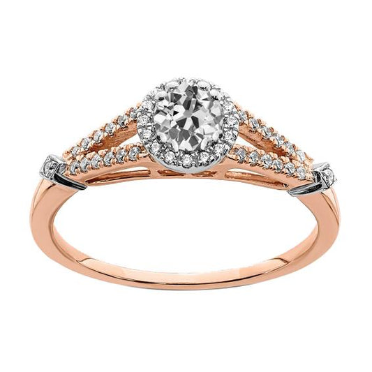 Halo Ring Verlobungsring Old Mine Cut Diamant Split Shank Two Tone 3 Karat - harrychadent.ch