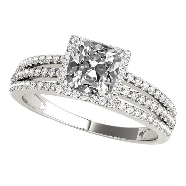 Halo Ringkissen alter Bergmann Diamant Triple Split Schaft 7,50 Karat - harrychadent.ch