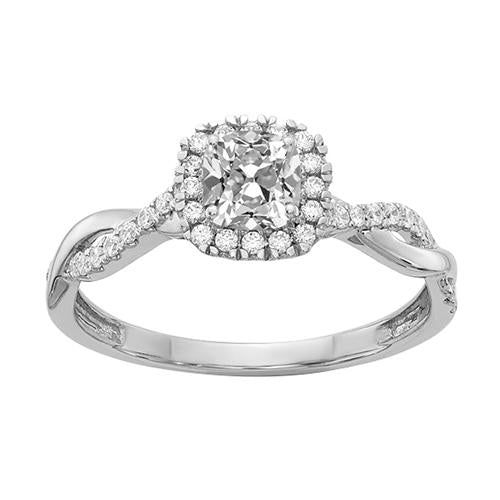 Halo Ringkissen Old Cut Diamant Twisted Infinity Style 2,75 Karat - harrychadent.ch