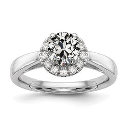 Halo Runden alter Bergmann Diamantring Konischer Schaft Schmuck 2,75 Karat