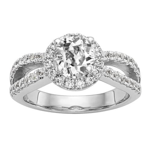 Halo Runden alter Bergmann Diamantring Split Shank Schmuck 4,50 Karat - harrychadent.ch