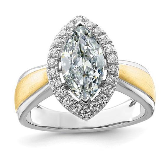 Halo Runden & Marquise Altschliff Diamantring Konischer Schaft 5 Karat - harrychadent.ch