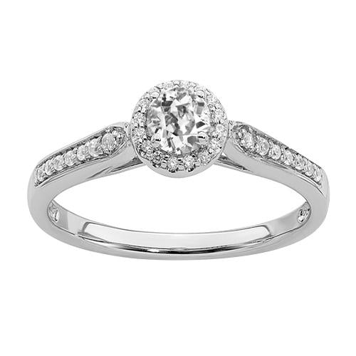 Halo Runden Old Mine Cut Diamant-Akzent-Ring-Krapfen-Set 2,75 Karat - harrychadent.ch