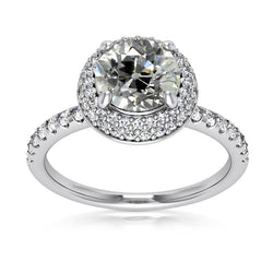 Halo Runden Old Mine Cut Diamant Ehering Krappenset 5,75 Karat