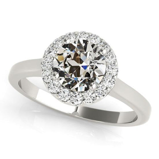 Halo Runden Old Mine Cut Diamantring 3,50 Karat 14K Gold Damenschmuck - harrychadent.ch