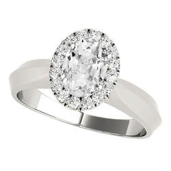Halo Runden & Oval Old Mine Cut Diamant-Verlobungsring 4,25 Karat
