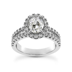 Halo Runden & Oval Old Mine Cut Diamantring Krappenset 5 Karat