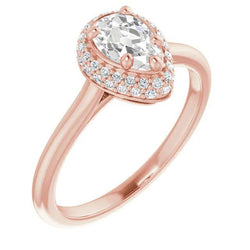 Halo Runden & Pear alter Bergmann Diamantring 4,70 Karat Damenschmuck