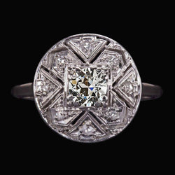Halo Runder alter Minenschliff Diamant Ehering Vintage-Stil 2,50 Karat