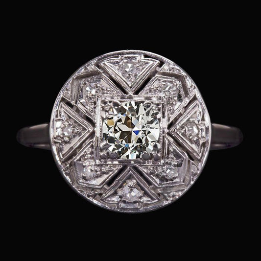 Halo Runder alter Minenschliff Diamant Ehering Vintage-Stil 2,50 Karat - harrychadent.ch