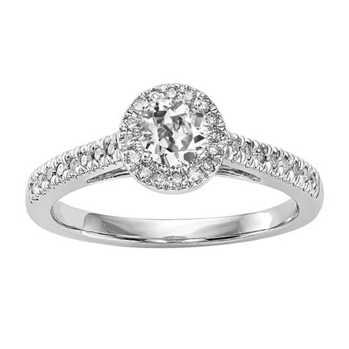 Halo Runder alter Minenschliff Diamantring 2,75 Karat Damen Goldschmuck - harrychadent.ch