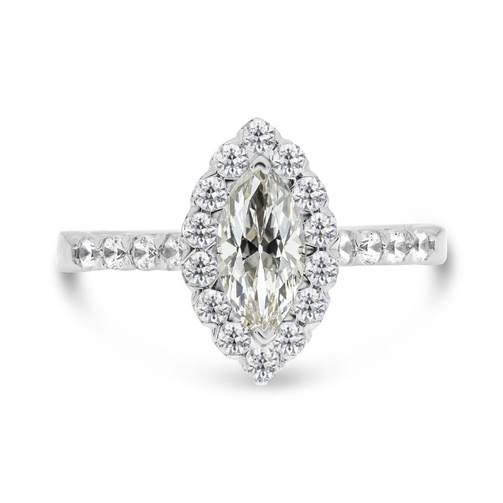 Halo-Verlobungsring für Damen Marquise Old Mine Cut Diamant 4,50 Karat - harrychadent.ch