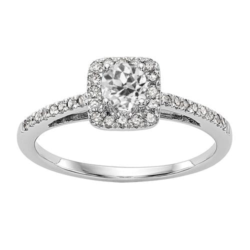 Halo-Verlobungsring für Damen mit Akzenten Altschliff-Diamant 3 Karat - harrychadent.ch