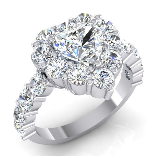 Herz Diamant Halo Ring Gemeinsame Zinke