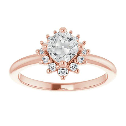 Jahrestag Halo Old Cut Kissen Diamantring 4,25 Karat Gold - harrychadent.ch