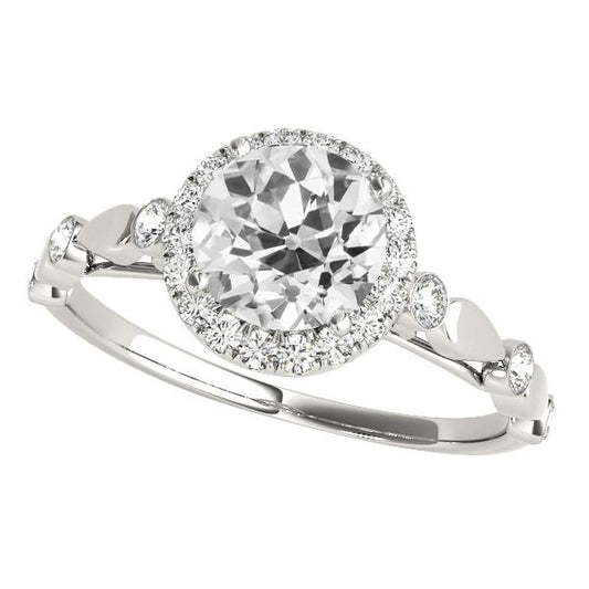 Jubiläum Halo Ring Rund alter Bergmann Diamanten Schmuck 4,25 Karat - harrychadent.ch