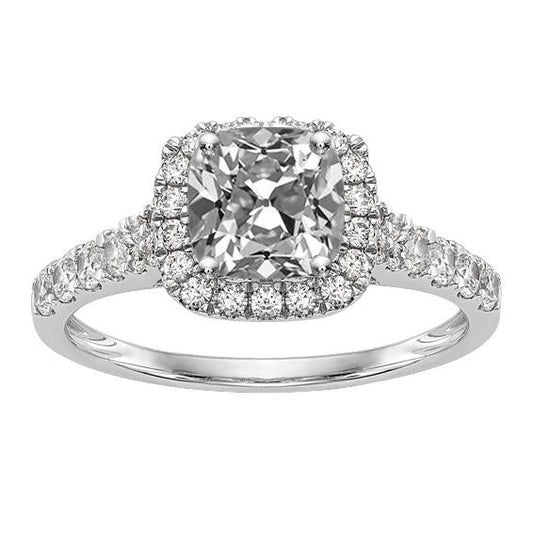 Kissen alter Bergmann Halo Diamantring mit Akzenten Schmuck 6,50 Karat - harrychadent.ch