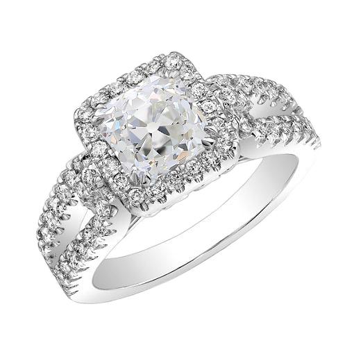 Kissen Halo Ring alter Bergmann Diamant Split Shank Schmuck 4,75 Karat - harrychadent.ch