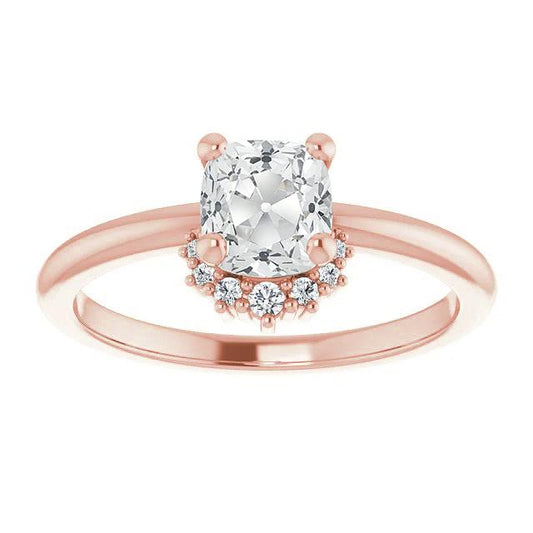Kissen Old Mine Cut Diamantring Krappenset Rose Gold Schmuck 4 Karat - harrychadent.ch