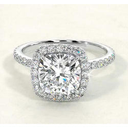 Kissen Sri Lanka Blauer Saphir Diamantring 3-Stein 5.26 Karat YG 14K
