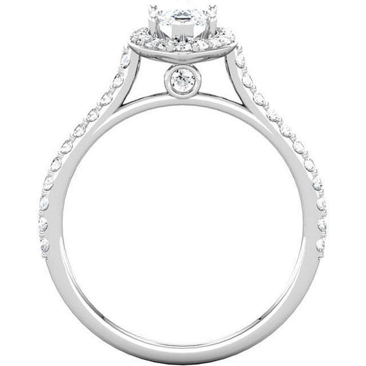 Marquise & runde Brillantdiamanten 2,51 ct. Halo-Verlobungsring WG