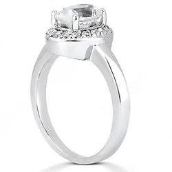 Ovaler Diamant Halo Ring 1,25 Kt Weißgold 14K