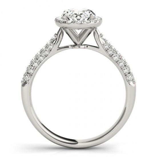 Ovaler Halo-Diamant-Verlobungsring 1,75 Karat Weißgold 14K Schmuck