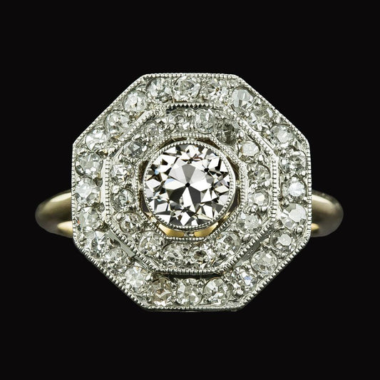 Runder alter Bergmann Diamant Doppel Halo Ring 5 Karat Damenschmuck - harrychadent.ch