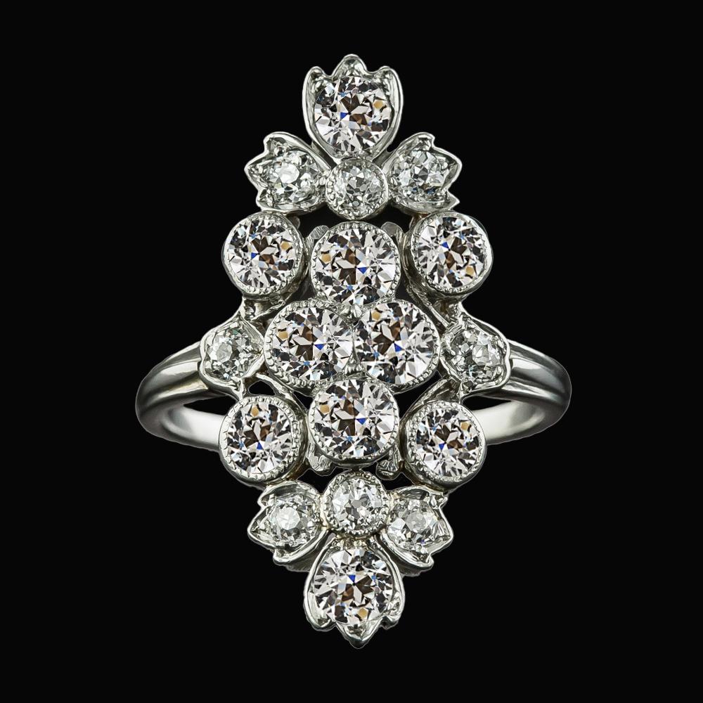 Runder alter Bergmann Diamant Fancy Ring 5,50 Karat Damen Goldschmuck - harrychadent.ch