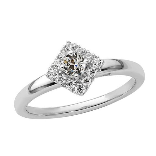 Runder alter Bergmann Diamant Halo Ring Prong Kite Style 2 Karat Schmuck - harrychadent.ch