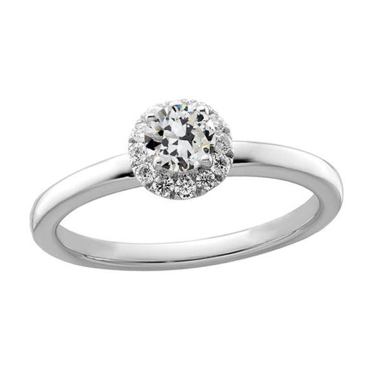 Runder alter europäischer Diamant Halo Ring 2,25 Karat Damenschmuck - harrychadent.ch