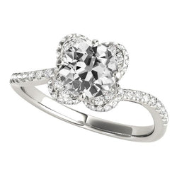 Runder Altschliff Diamant Ehering Pave Set 5,25 Karat
