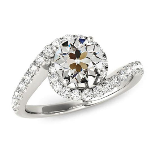 Runder Altschliff Diamant Halo Ring Tension Style 4,50 Karat - harrychadent.ch