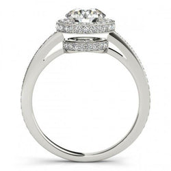 Runder Brillant-Diamant-Halo-Verlobungsring 2,60 Karat Weißgold 14K