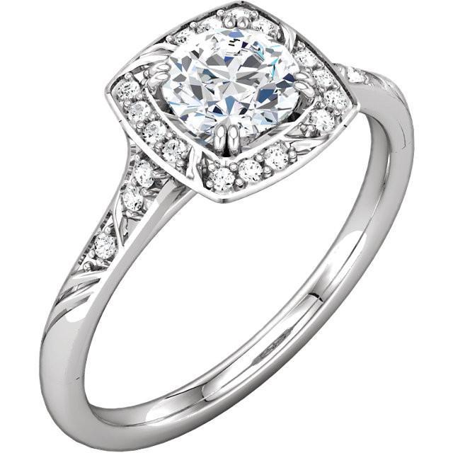 Runder Diamant-Verlobungs-Halo-Ring 1.65 Karat Weißgold 14K