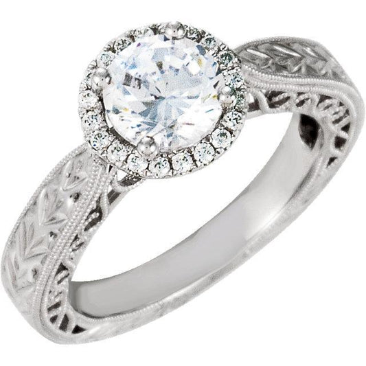 Runder Diamant Vintage-Stil Halo Ring 1,66 Karat mit Filigran Damenschmuck Neu