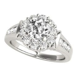 Runder Halo-Altschliff-Diamant-Ring-Kanal-Set Schmuck 4,75 Karat