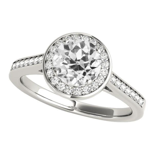 Runder Halo Ring alter Bergmann Diamanten 3,50 Karat Gold Damenschmuck - harrychadent.ch