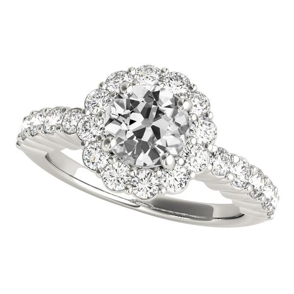 Runder Jahrestag Old Mine Cut Halo Diamantring Krappenset 4,75 Karat - harrychadent.ch