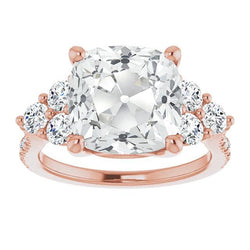 Runder & Kissen Old Mine Cut Diamantring 7,50 Karat Gold 14K