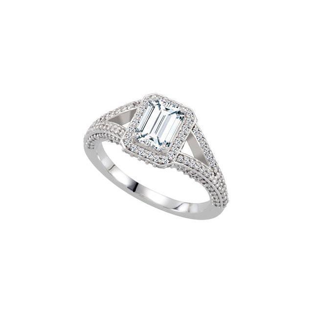 Smaragd & runder Diamant Fancy Halo Ring 2.51 Karat Weißgold 14K