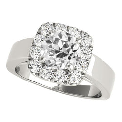 Verlobung Halo Runder alter Minenschliff Diamantring Schmuck 4,50 Karat