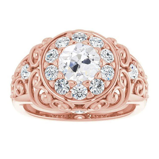 Vintage-Stil Ehering Rund Alter Minenschliff Diamant 5,25 Karat - harrychadent.ch